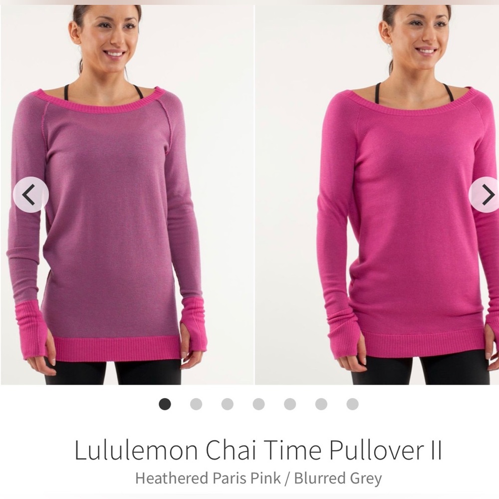 Lululemon Chai Time Pullover II
Heathered Paris Pink / Blurred Grey 4 XS
